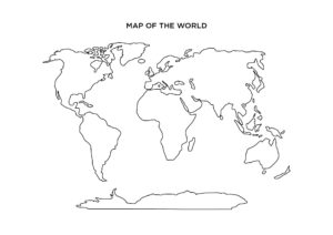 Free Printable Blank World Map With Continents [PNG &amp; PDF]