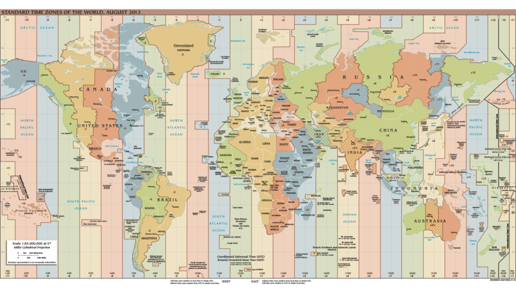 Printable Map Of The Time Zones Printable Map Of The Time Zones