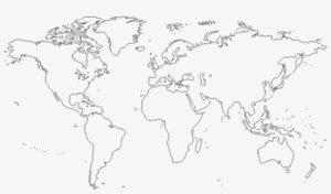 Printable Free Outline Blank Map of The World with Countries