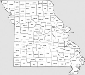 Free Outline Blank Printable Map of Missouri [Editable Map]