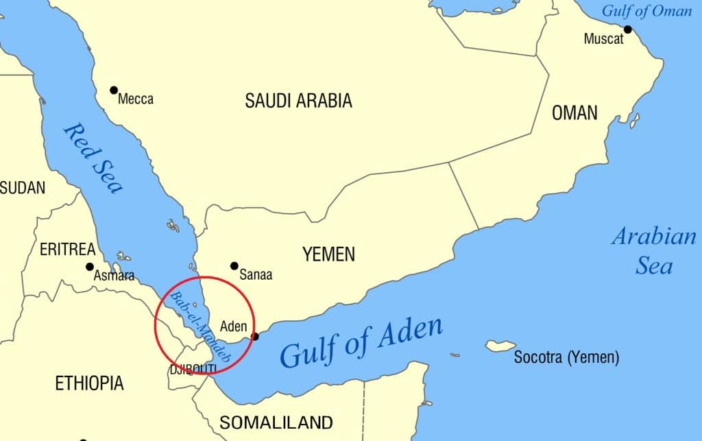 Bab el-Mandeb Strait Map