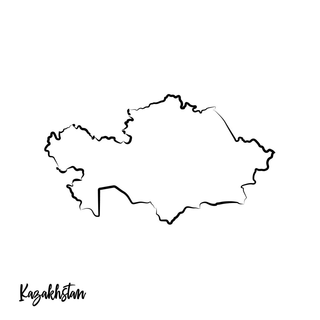 Blank Kazakhstan Map – Outline