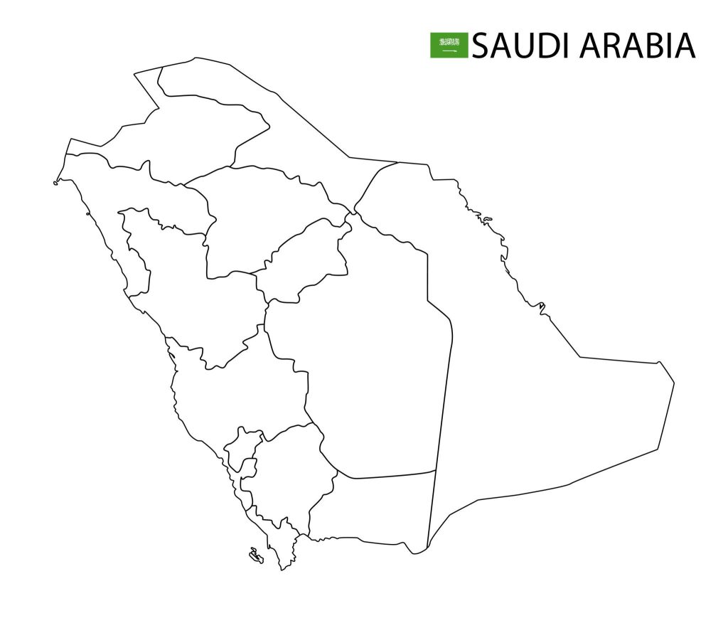 Map of Saudi Arabia For Practice Worksheet